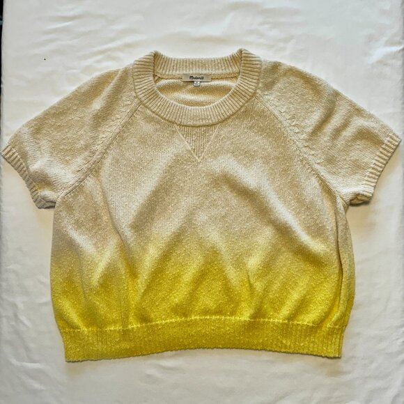 OMBRE DIP-DYED COTTON SHORT-SLEEVE SWEATER - Picture 5 of 8